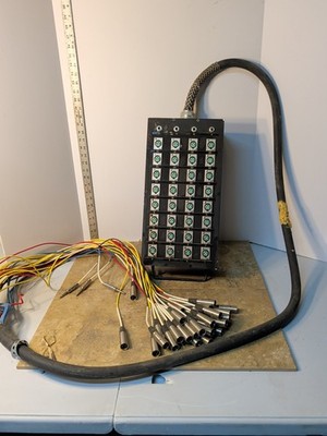 32 Channel Audio Snake, W4 MASS Connector Box & Microphone - Works Good