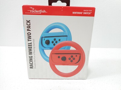 rocketfish  - joy con racing wheel two pack for nintendo switch & switch oled - 