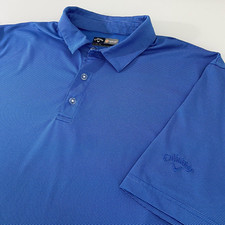 Callaway Men's Opti-Dri Blue Striped Golf Polo Size XL Short Sleeve Lightweight