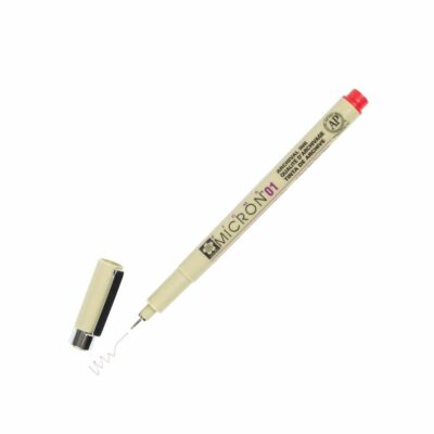 XSDK01-19 Sakura Pigma Micron 01 Marker Pen, 0.25mm Tip, Red, Box of 12