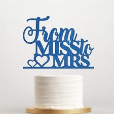 Bride to Be Cake Topper MISS TO MRS Engagement Wedding Decor UK