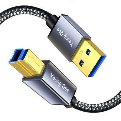 USB 3.0 A to USB B Cable 6 ftNylon Braided USB 3.0 Cable Type A Male to B Mal...