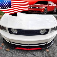 Front Bumper Lip Spoiler Canards Spiltter W Rods For Mustang Coupe V6 2009-2013