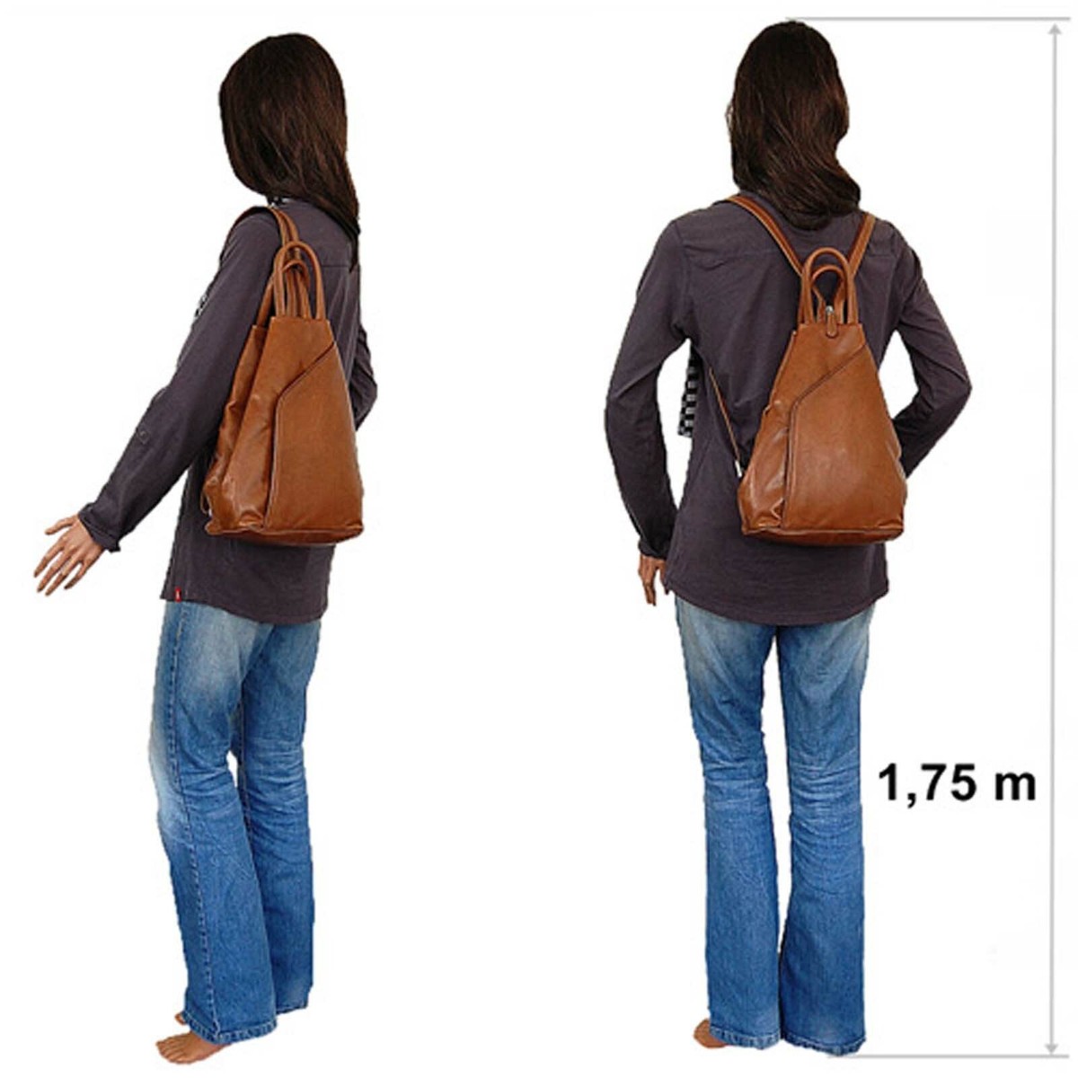 Branco Damen City Rucksack Leder Matchsack Damentasche Handtasche