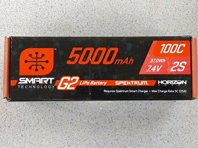 Spektrum RC 2S Smart G2 LiPo 100C Battery Pack 7.4V/5000mAh w/IC5 SPMX52S100H5