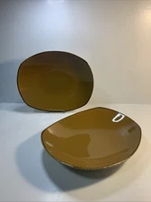 2   Steelite International England 12 1/8" Terramesa Mustard Oval Serving Bowls