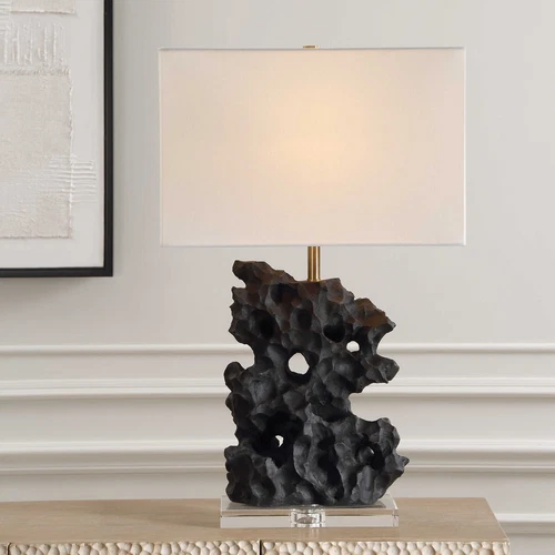 BASALT MAN MADE STONE ACCENT TABLE LAMP UTTERMOST 30386 - Picture 4 of 6