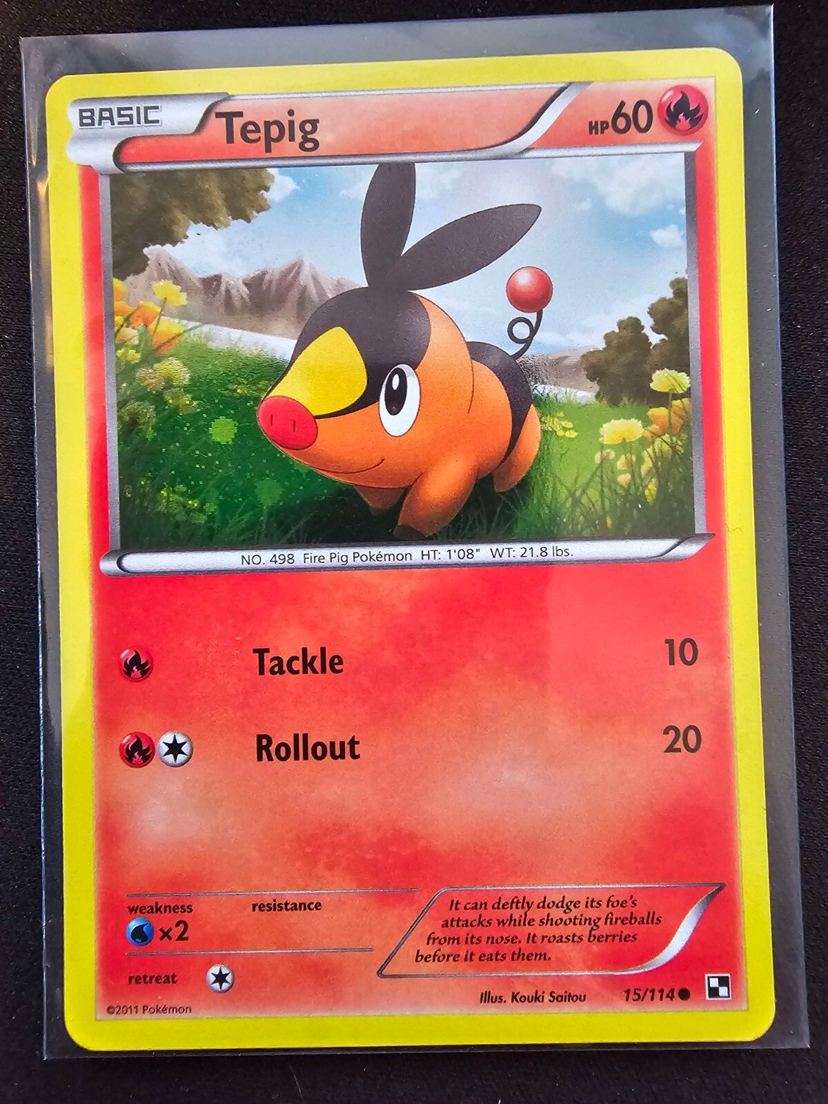 Tepig 15/114 Cosmos Holo - Black and White - Pokémon TCG - (NM)