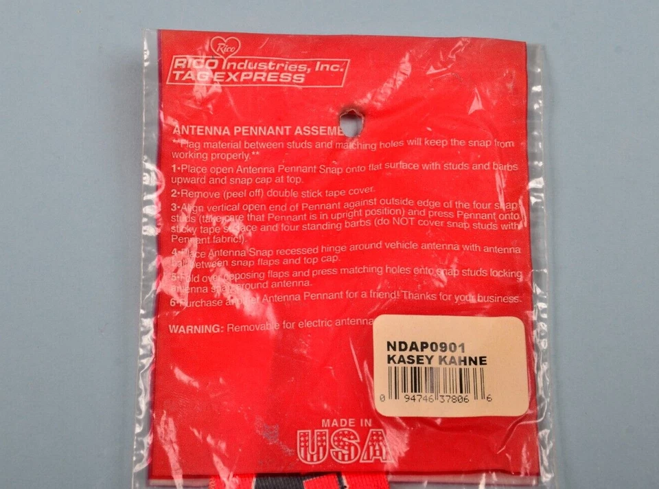 Antena vintage Kasey Kahne #9 Nascar Pennant - Imagem 4 de 4