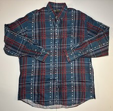 VTG 90s Roper Brushpopper Mens 2XL Long Sleeve Aztec Western Cowboy Button Shirt