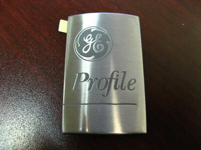 GE WR04X10129 Profile Refrigerator Nameplate Badge, SS Finish, OEM new