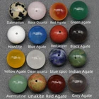Wholesale 50pcs Mixed Natural Stone Half Drilled Hole Beads 10mm Round Ball DIY