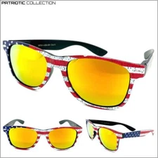 Classic 80's Retro PATRIOTIC SUN GLASSES SHADES US USA American Flag Star Stripe