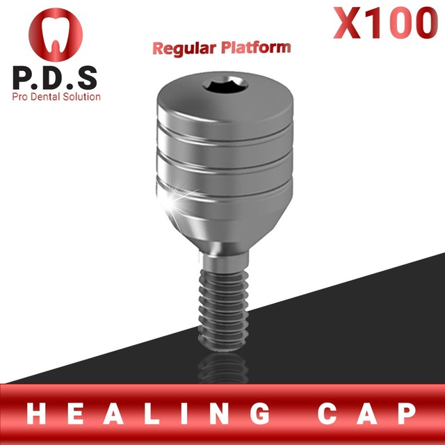 100X Dental Titanium Healing Cap Regular Platform For Dental Implant Dentist Lab eBay