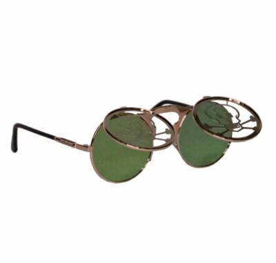 Mens Womens Fashion Steampunk Clear Eye Glasses Round Retro Metal