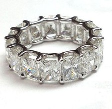 8.05 carat Radiant Cut Diamond Platinum Eternity Band E-F VVS/VS 0.53 ct size 5