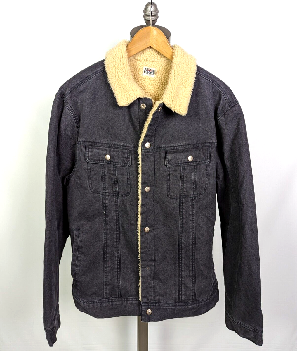 FAHERTY Timberline Sherpa Fleece Line Denim Jacket Sz XL Gray