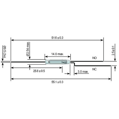 StandexMeder Reedkontakt KSK-1C90F SPDT 0,5A 175V 10W AT20...25