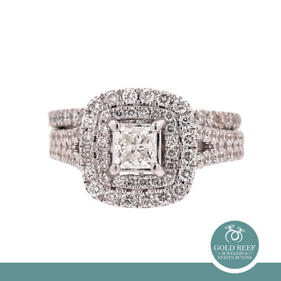 Vera Wang Love Diamond Halo Wedding Ring Set 14K White Gold