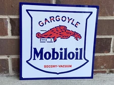 Mobiloil Gargoyle rare Mobil Gas pegasus oil gasoline vintage advertising sign