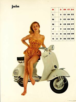 1956 Vespa Calendar June Franco Moscow 8 x 10 | eBay