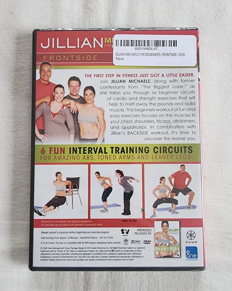 Jillian Michaels For Beginners - Frontside (DVD, 2006) New Sealed Canada Import - Image 2 of 3