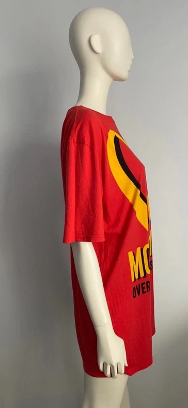 MOSCHINO Camicia Abito Donna M Rosso Giallo Mcdonalds Jeremy Scott Mini T shirt