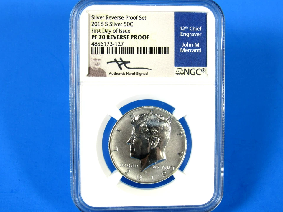 2018 S Silver Reverse Proof Set NGC  Reverse Proof 70   John Mercanti Signature - Image 4 of 4