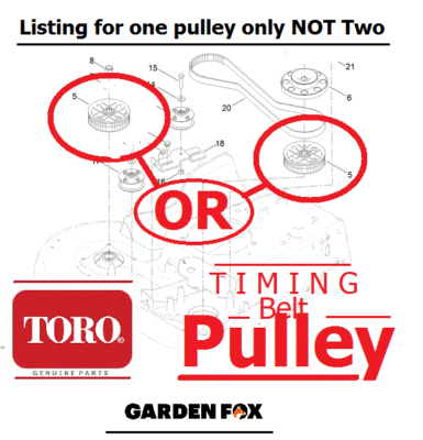 Genuine TORO Turfmaster mdl 22215 sn 415000-99999 Timing BELT SPROCKET  121-9100