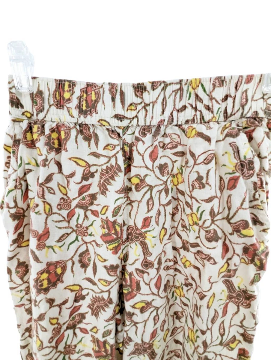 Rachel Zoe Women s Elastic Waistline Wide Legs Linen Floral Pants
