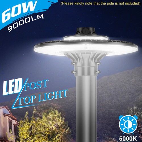 60 Watts Led Post Top Light Photocell ETL DLC Listed Outdoor Pole Light Fixture - Picture 5 of 14