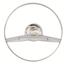 Steering Wheel Chrome Horn Ring Emblem 1957 Chevy 210 Two Ten 57 Chevrolet Steering Wheel Chrome Horn Ring Emblem 1957 Chevy 210 Two Ten 57 Chevrolet