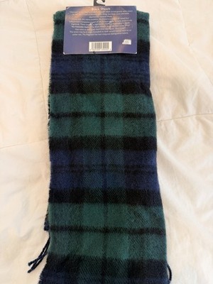 James Pringle Weavers Black Watch Scarf 100% Wool Made in Scotland Plaid