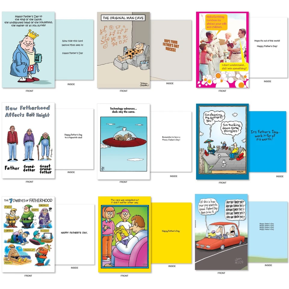 36 Assorted Box Set Humorous Father's Day Greeting cards w/ 5x7 Envelope for ... - Image 2 of 4