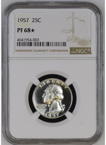 1957 Washington Quarter Proof PF68 Star NGC #44