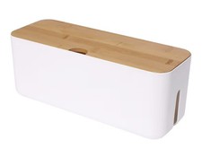 Cable Management Box Organizer Hide Power Strip Cord Storage Home Office White