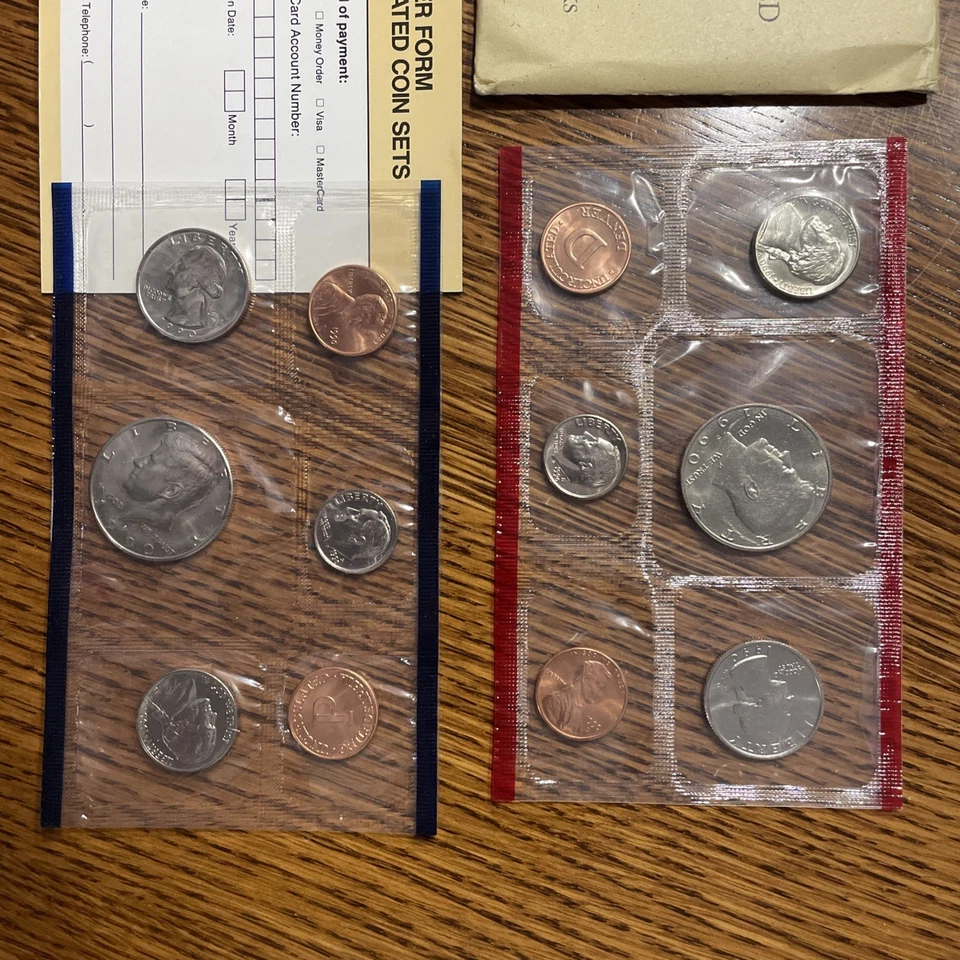 1990 US Mint Uncirculated Set With Envelope. 12 Coins Philadelphia And Denver - Image 2 of 2
