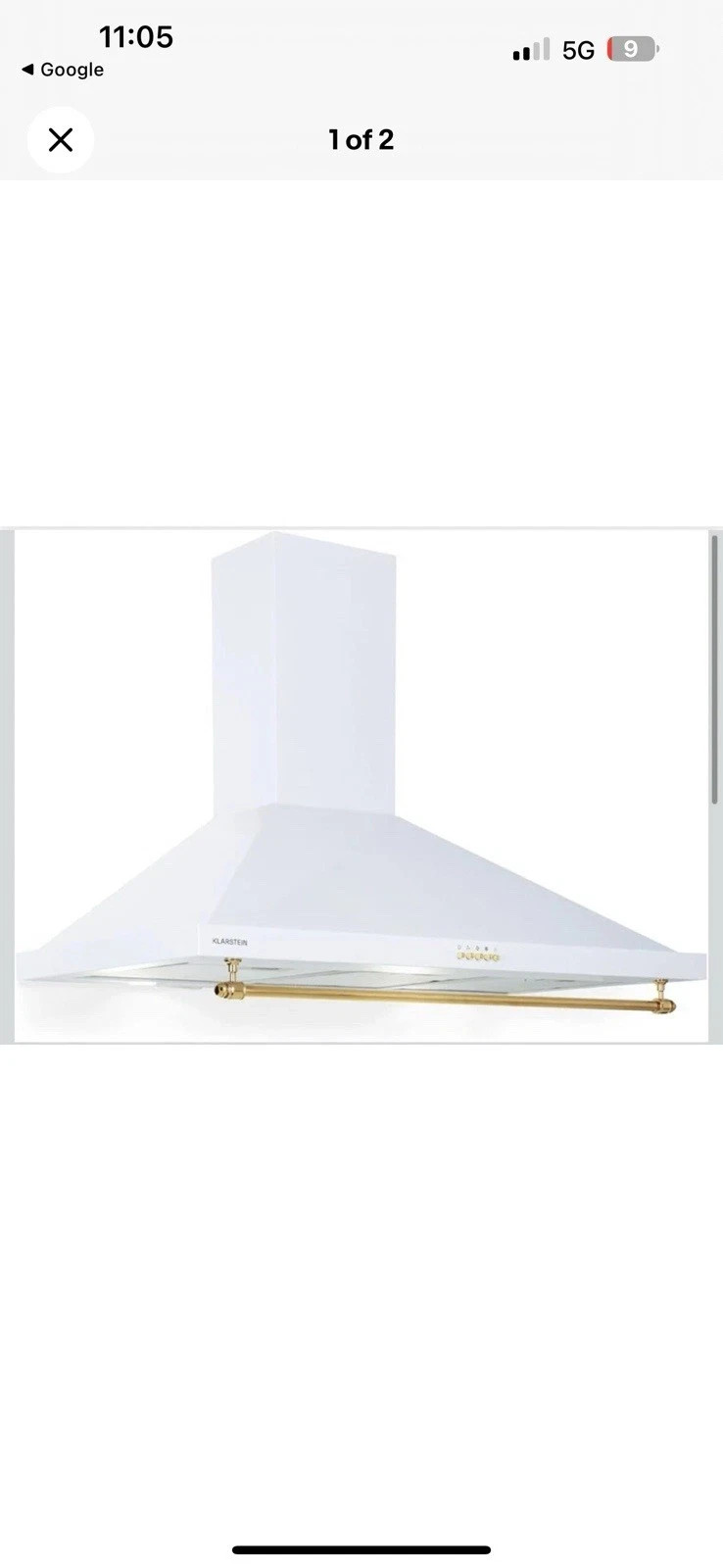 Klarstein Montblanc 60cm Retro Chimney Cooker Hood​ White RP £191