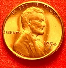1954-S Lincoln Wheat Cent Penny GEM RED BU From an Original Bank Roll
