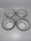 Set Of 4 Pyrex 463A Scalloped Edge Custard Bowls Vintage Clear Glass 6 oz