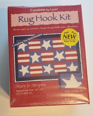 Creations by Caron Rug Hook Kit Stars & Stripes HR0004, Sealed Complete Kit. NIB