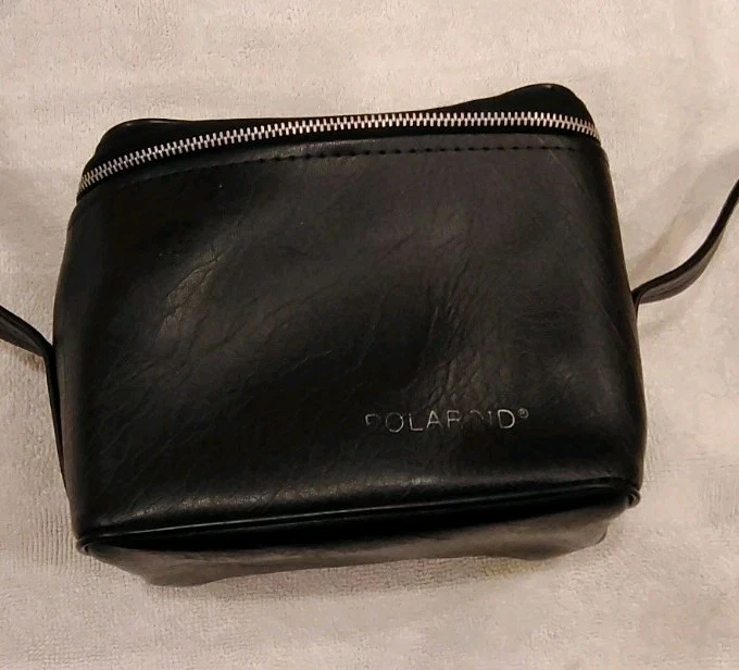 Bolsa de transporte vintage años 70 Polaroid negra vinilo cámara estuche 188 original B22 Foto 2 de 4