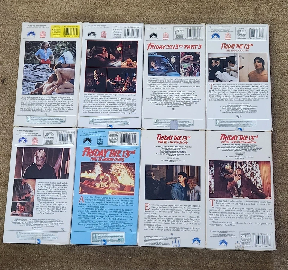 Friday The 13th VHS Set Parts 1-8 Horror Movie Collection Paramount - Image 2 of 4