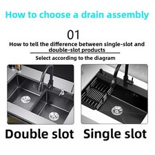 Replacement P Trap Sink Drain Kit Double Bowl Anti Smell Extension Gray PP