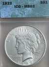 1922 Peace Dollar ICG MS62 $1 Silver