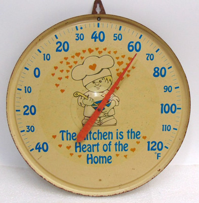 Vintage Thermometer 10'' The Kitchen Is The Heart Of The Home Slogan Novelty OLD