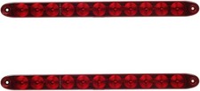 2PCS Red 15" 11 LED Trailer Light Bar Sealed Stop Turn Tail Park Third 3rd Brake