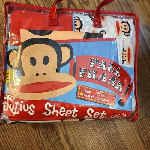 Paul Frank Julius & Friends Sock Monkey Y2K Twin XL Sheet SET 1 pillow case