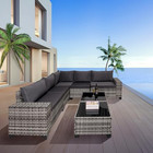 7-Piece Outdoor Patio Furniture Sets, All-Weather Wicker Rattan Sectional Sofa, 