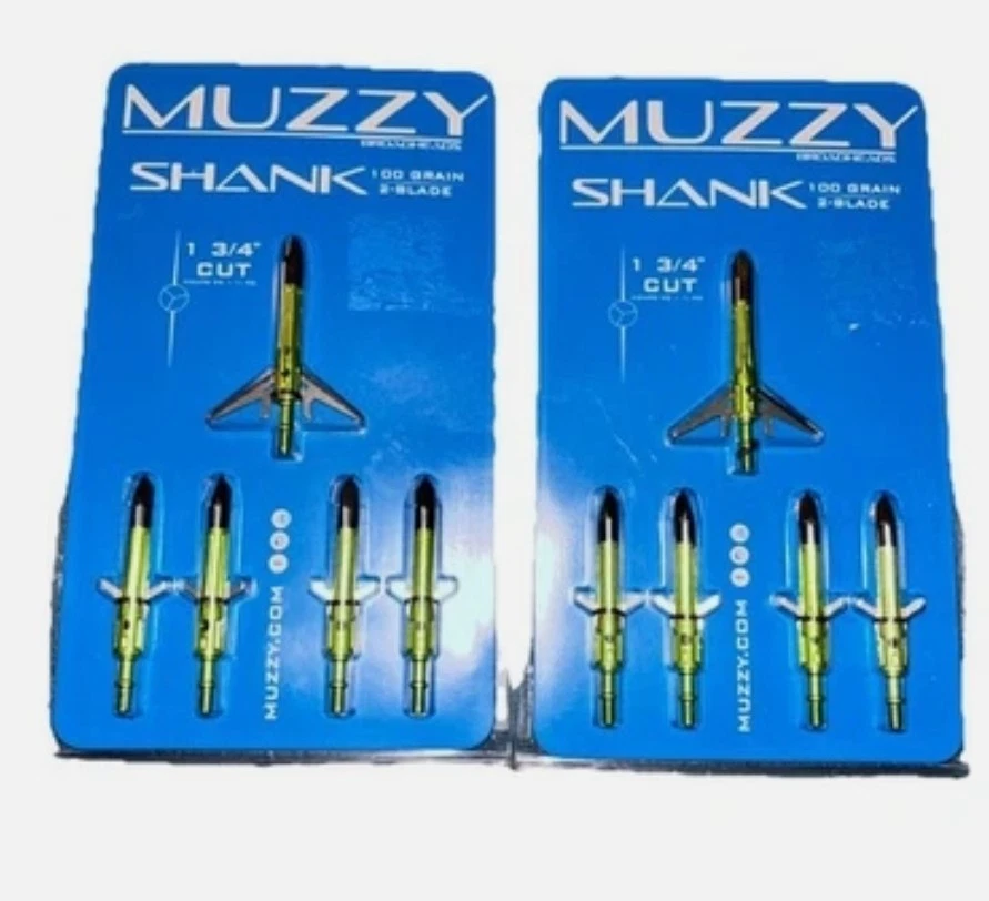 Pack De 3 Puntas De Caza (Broadheads) Muzzy Trocar HBX - 4 Hojas, 100 Granos, Para Arco Compuesto O Ballesta